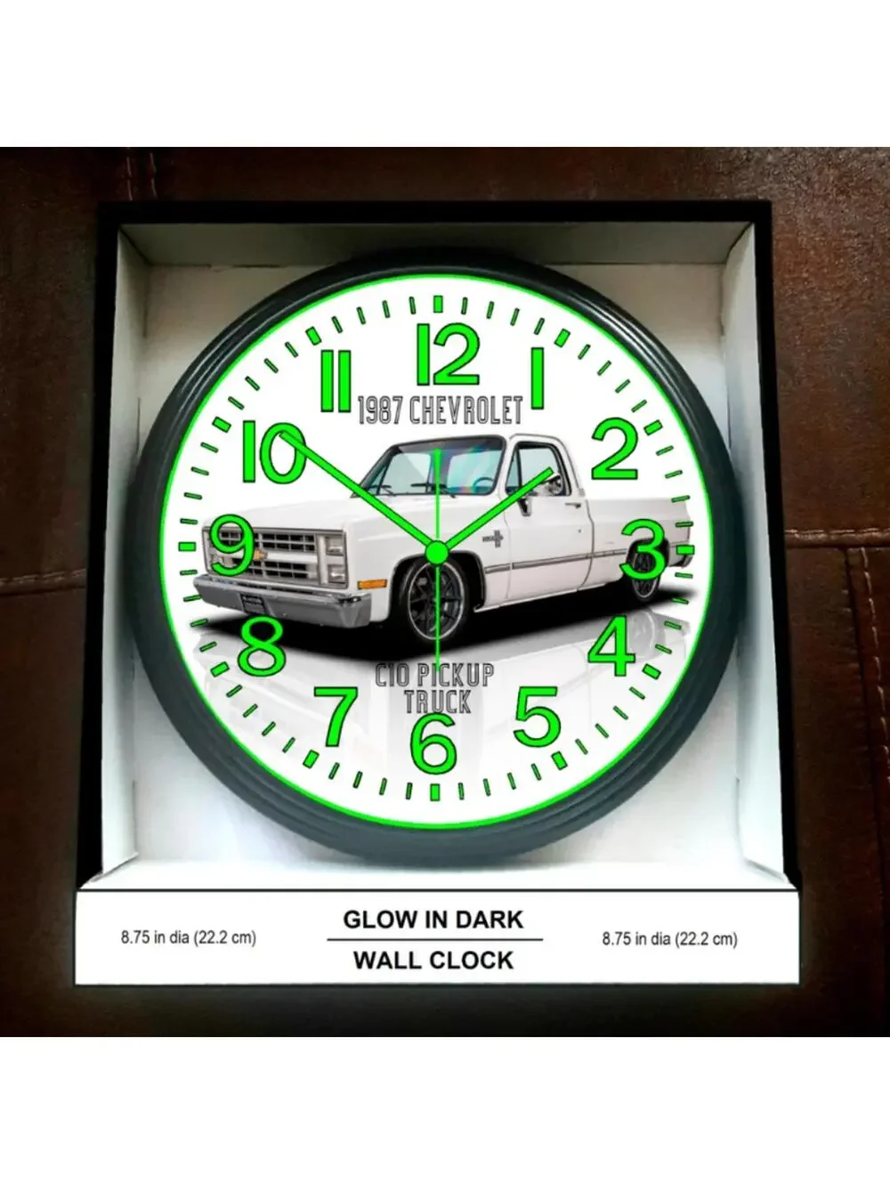 1987 Chevrolet Chevy C10 Short Bed Bagged Truck Glow In The Dark Wall Clock New!